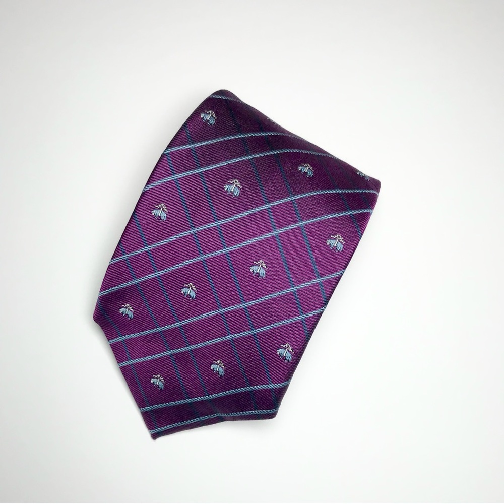 Brooks Brothers Makers and Merchants Purple with Lite Blue Stripes Silk Tie